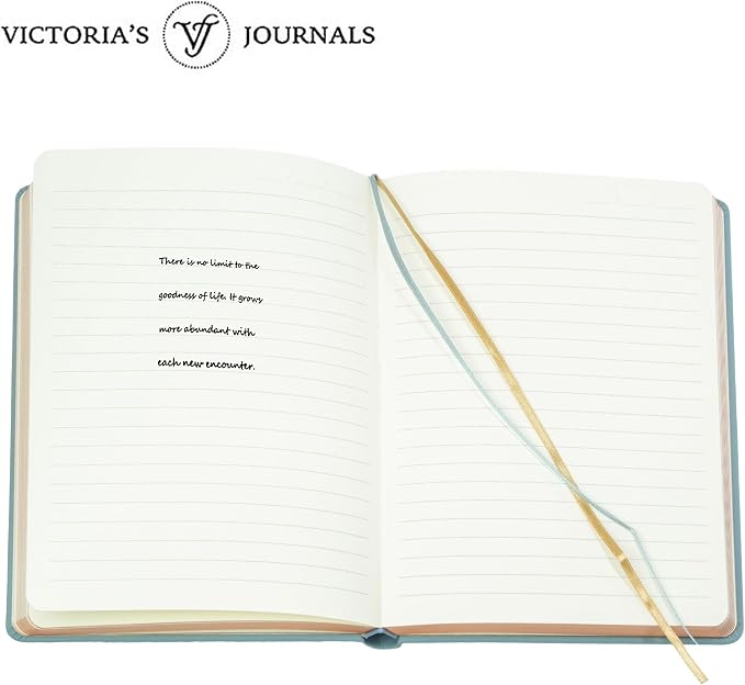 VICTORIA'S JOURNALS Vintage Journal Faux Leather Gilded Edge Hardcover | Retro Embossed Cover, Fountain Pen Friendly Paper, Premium Vegan Leather Notebook, Gilded Edges, Great for Gifting