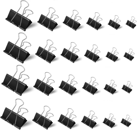 Jetec 200 Pcs Black Mixed Sizes Binder Clips Large Medium Small Paper Clamps Metal Paper Clips for Teachers Students Classroom Business Office and School Office Supplies
