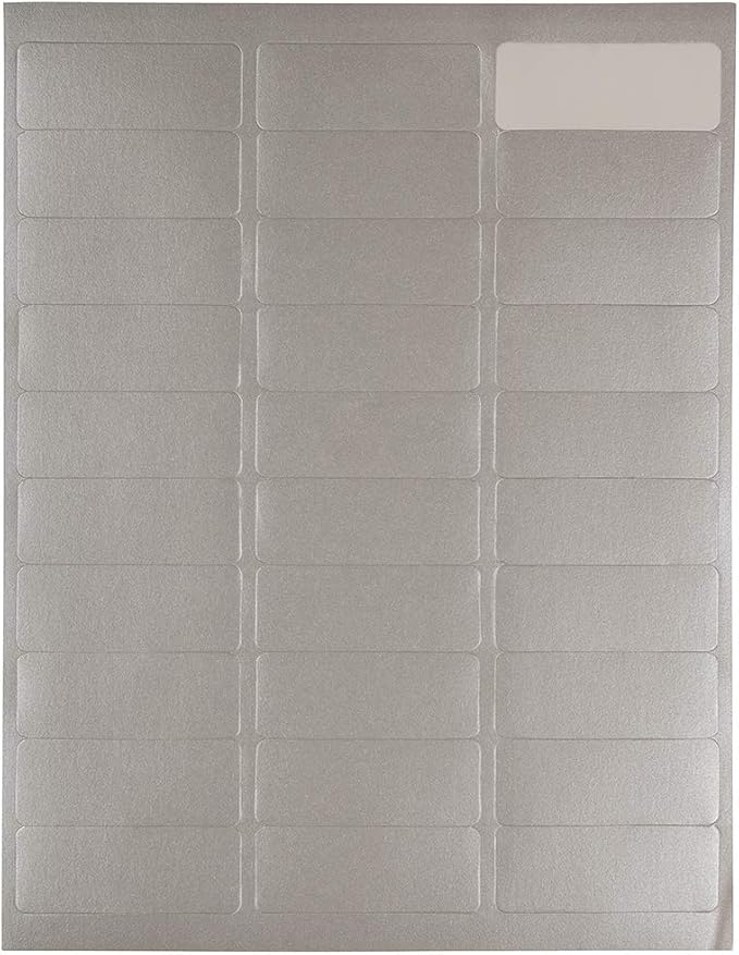 JAM PAPER Return Address Labels - Standard Mailing - 1 x 2 5/8 - Silver Metallic - 120 Shipping Labels/Pack