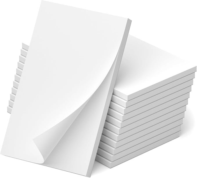 12 Pack Mini Note Pads 3x5 Inch, Scratch Pads for Writing, 50 Sheets Per Small Notepads, Tear Off Blank Notepads 3x5, Unlined Memo Pad of Paper, Server Note Pads Suitable for To Do Grocery List