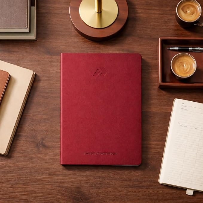 Nextnoid A5 LIned Notebook - 160 Pages, 120 GSM Paper, Burgundy | Hardcover A5 College Ruled Notebook for Work and Study, Journaling and Note-Taking, A5 Size (5.8" x 8.3") Journal