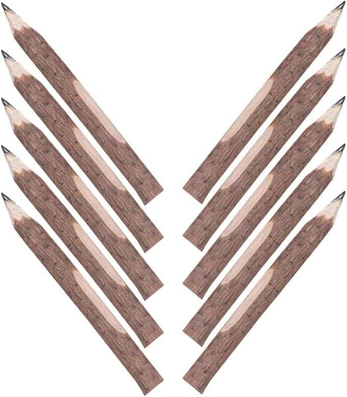 Gatuida 50pcs Wooden Graphite Pencils, Woodland Baby Shower Decorations, Rustic Twig Pencils for Kids Party Supplies Novelty Gifts, 5.11 Inch