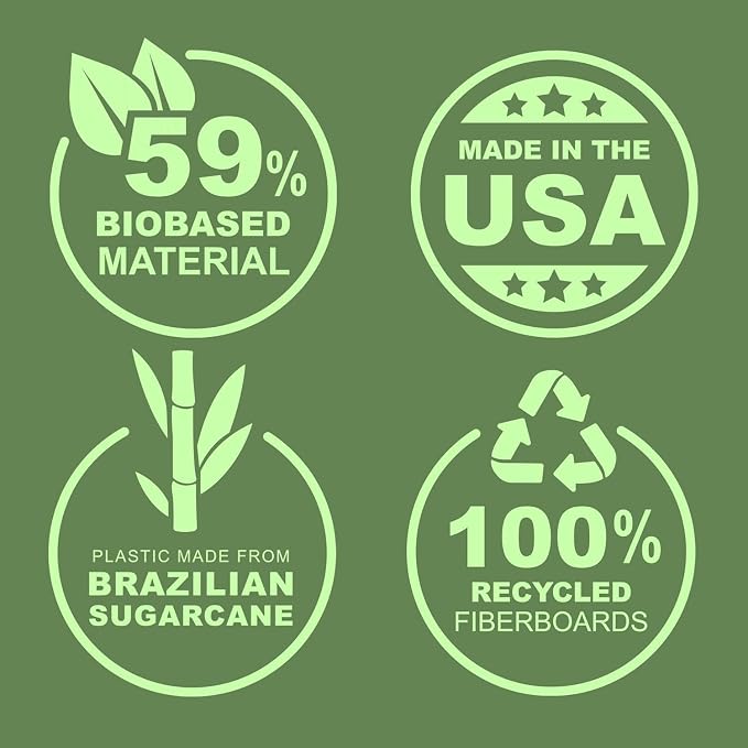 Samsill BioBinder 1 Inch Binder (4-Pack) - Durable Plant-Based 3 Ring Binder 1 Inch, USDA Certified Biobased, Customizable Nonstick Cover & Spine - 1 inch Binders 3 Ring, 200 Sheet Capacity