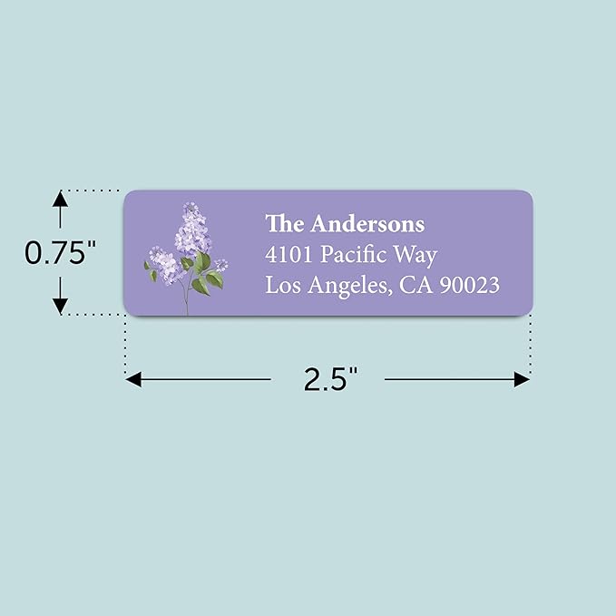 Personalized Return Address Labels - Floral Address Labels on Sheets (50-1000 Labels)