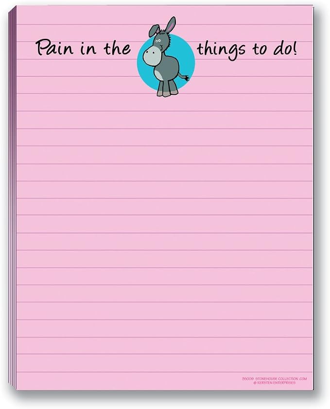 Stonehouse Collection Funny Notepads - Assorted Pack of 4 Note Pads - Funny Office Gifts for Coworkers, Women & Men - Made in USA Note Pad, 4.25 x 5.5 Inch Each - Cute Notepad & Fun Office Supplies