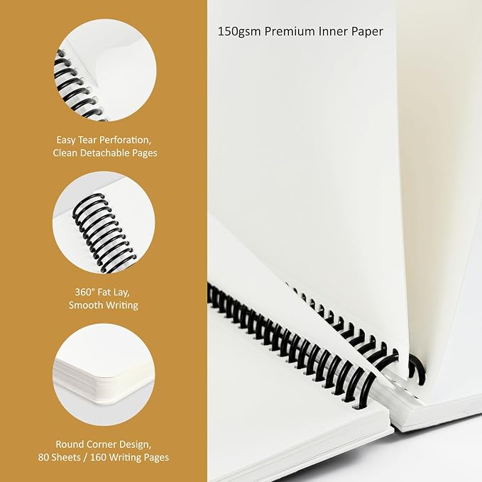 Hardcover Sketchbook,7.2" x 8.3" Spiral Bound Drawing Pad,World Tree | 150gsm(92lb)Acid-Free Thick Paper,Blank Art Journal for Adults,Artists&Beginners,Ideal for Sketching,Doodling and Mixed Media