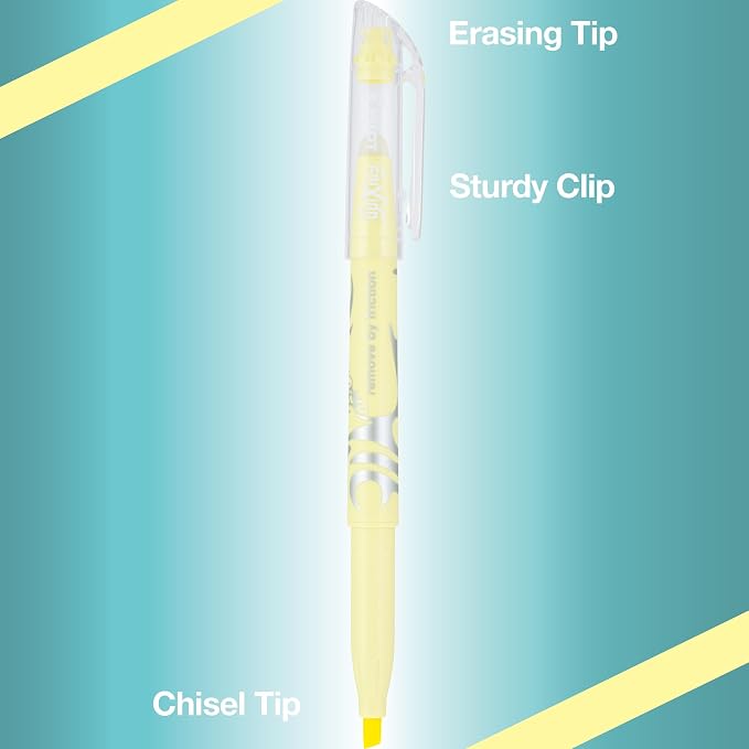 Pilot FriXion Light Pastel Collection Erasable Highlighters, Chisel Tip, Highlighter Pens, Assorted Color Inks, 5-Pack