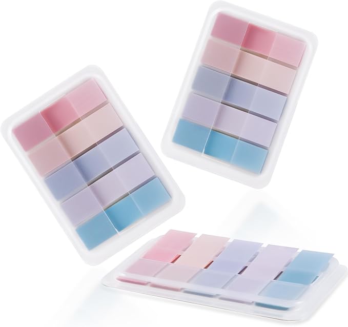 Golcellia Sticky Tabs, Pastel Book Tabs for Notebooks, 300 Pcs | Writable pastel paper tabs for books, notes, planners and files, repositionable page markers for school, office and home