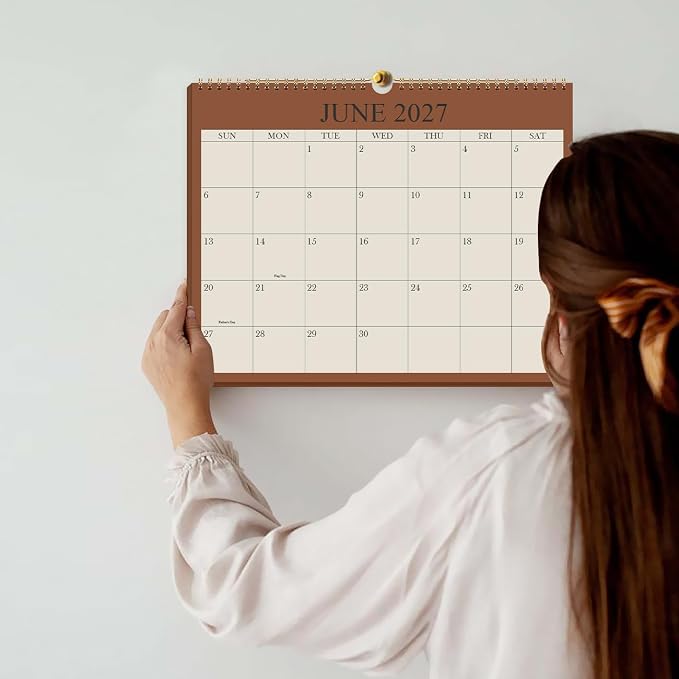 2026-2027 Calendar - Wall Calendar 2026-2027 from July 2026 Until December 2027,18 Months Calendar with Premium Paper, Twin-Wire Binding & Hanging Hook, 8.5" x 11", Green