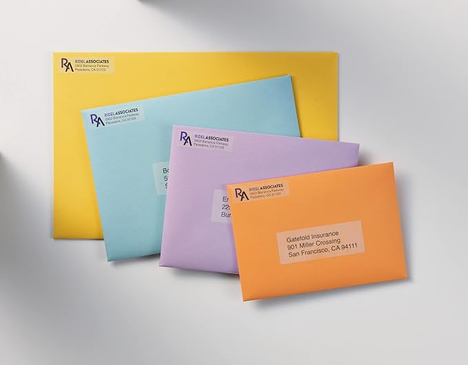 Avery Matte Clear Return Address Labels, Sure Feed Technology, Laser, 1/2" x 1-3/4", 2,000 Labels, 5 Packs (5667)