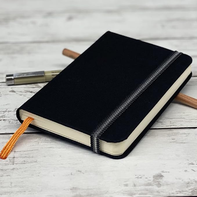Travelogue Drawing Book, Large Portrait 8-1/4 x 5-1/2, Ivory Black Artist Journal