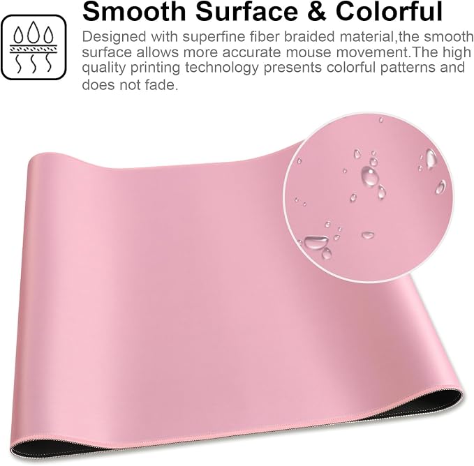 XXL Gaming Mouse Pad 35.4x15.7 Professional Large Mouse Pad & Computer Game Mouse Mat-90x40 Pinkus