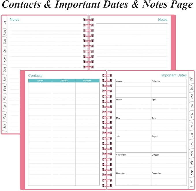 2026-2027 Appointment Book & Planner - Hourly Planner from July 2026 to June 2027, Weekly Appointment Book 2026-2027 with 30-Minute Interval, 6.4" x 8.5", Pink