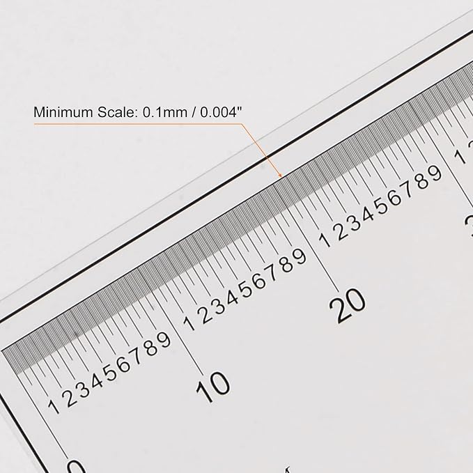 HARFINGTON Film Flexible Ruler 90cm 0.1mm Scale with R Angle & Width Lines PET Plastic Folding Straight Ruler Calibration Soft Ruler Measuring Tool for Factory, Transparent