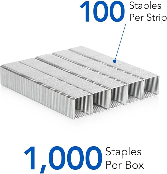 Rexel Swingline Staples, Heavy Duty, 1/2" Length, 90 Sheet Capacity, 100/Strip, 1000/Box, 1 Pack (35312)