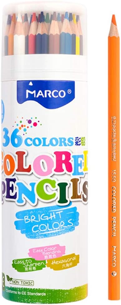 oily soft core smooth color pencil, 36 colors, smooth strokes