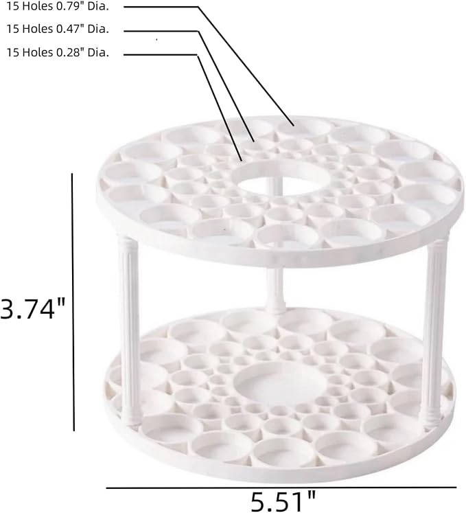 Feadily 4 PCS 45 Hole Paint Brush Holder, Makeup Brush Storage, Desk Organizer for Colored Pencils, Markers (Beige)