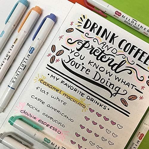 Zebra Pen Mildliner Double-Ended Highlighter Marker Set, Broad and Fine Point Tips, No Bleed, Ideal for Bible Highlighting Journaling, School and Office Supplies, 18 Assorted Colors, Pack of 18