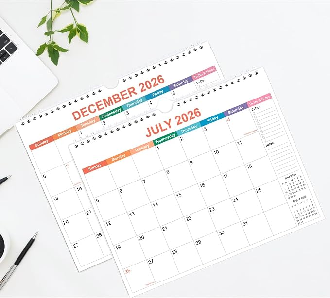 2026-2027 Calendar - Wall Calendar 2026-2027 from June 2026 to December 2027, 2026-27 Calendar with Premium Paper, Twin-Wire Binding & Hanging Hook, 11.5" x 14.5", Colorful