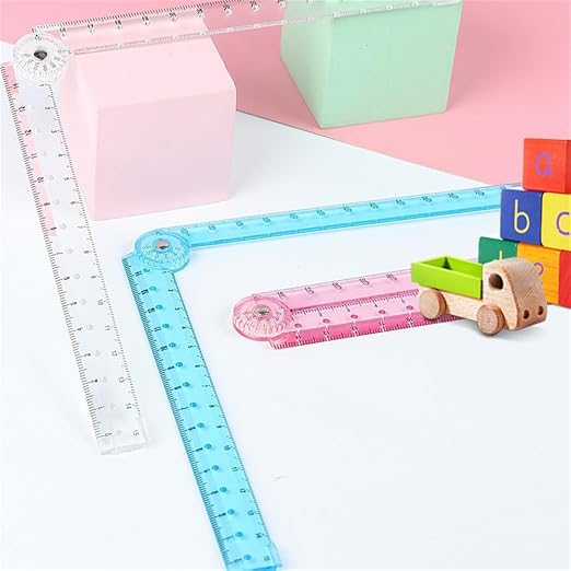 3 Pcs Folding Ruler Clear Ruler Soft Ruler for School Teacher Office Learning Supplies(Blue Red Transparent)