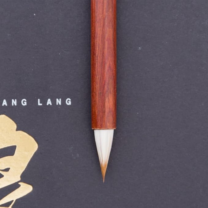 Chinese Calligraphy Brush, Weasel Hair Chinese Brush set, Writing Sumi Brush Pen, Ink Brush for 1-3.5cm Small Regular Script, Running Script, Cursive or Japanese Kanji. QingYu 1pc