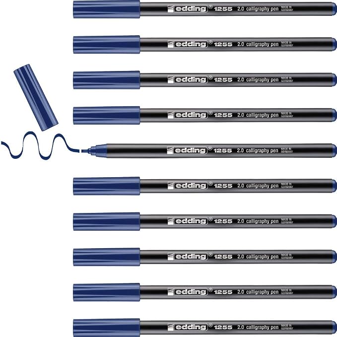 edding 1255 0.2 mm Calligraphy Pen - Steel Blue (Pack of 10)