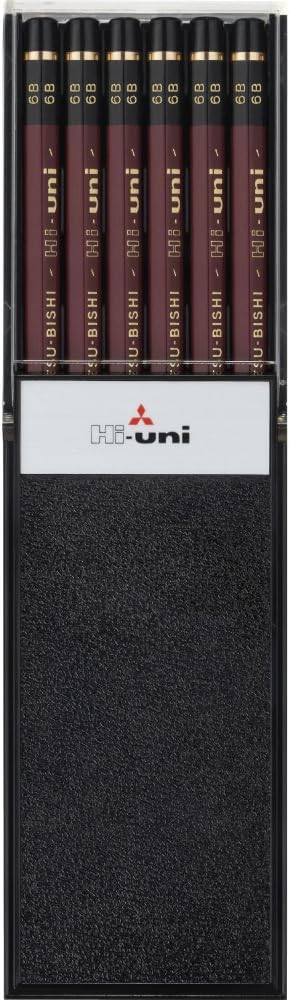Uni Wooden Pencil, 6B, Box of 12 (HU6B)