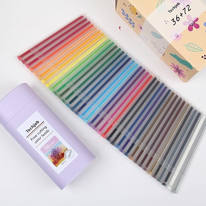 Colored Mechanical Pencil, 36pcs, with extra 72pcs colored leads