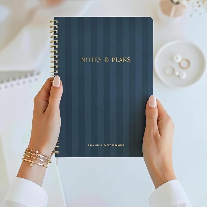 Beautiful Daily Planner And Notebook With Hourly Schedule - Aesthetic Spiral To do List Notepad to Easily Organize Your Tasks And Appointments - Stylish Book And School Or Office Supplies For Women