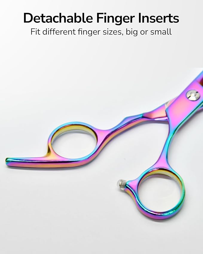 Hair Cutting Scissors, ULG Professional Hair Scissors 6.5” Rainbow | Right-Hand, Razor Edge Barber Shears, For Salon and Home Hair Cutting Shears, Japanese Stainless Steel, Hand Sharpened