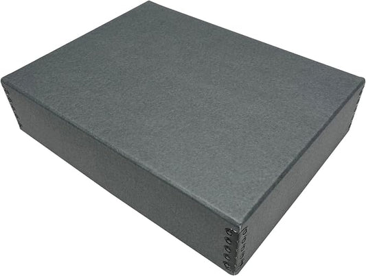 Lineco Museum Archival Storage Box, Drop Front, 9.75x12.75x3 in, Gray | Acid-Free with Metal Edge, Preserves Picture Longevity, Organize Photos, Newspapers, Prints, Documents, Crafts, DIY