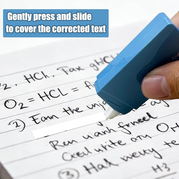 LOPURO White Correction Tape, 6Pcs Cute White Out Correction Tape,Pastel Color Correction Tapes Eraser Easy to Use Instant Applicator for School Office Home Aesthetic Supplies (Blue)