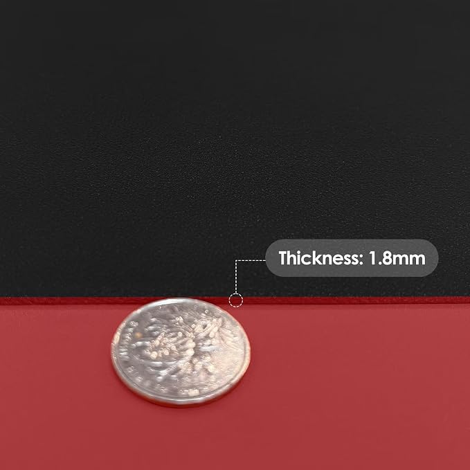 Faux Leather Table Cover,1.8mm Thick,42x72 Inch Table Protector,Table Protector for Dining Room Table,Dining Room Table Protector Pad.(Black+Wine Red,42x72)