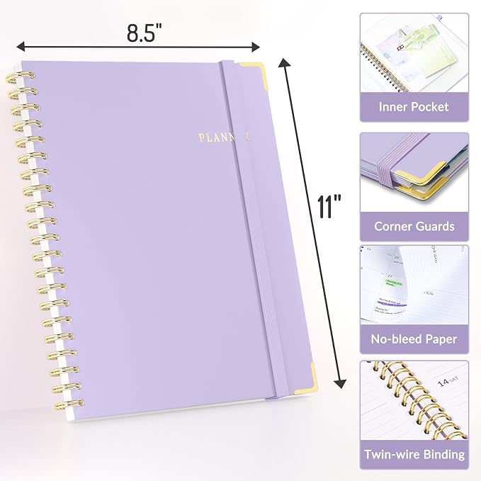Forvencer Academic Planner 2026-2027, July 2026-June 2027 Weekly & Monthly Hardcover Calendar Planner, 8.5" X 11", Daily Agenda Book, School Office Notebook College Teacher Student Organizer A4, Black