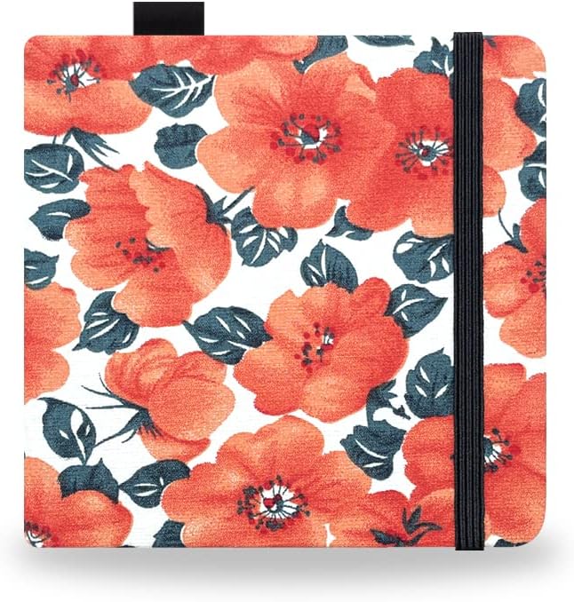 Watercolor Paper Sketchbook,5x5 Inch Mixed Media Notebook,140lb/300gsm Artist Heavyweight Paper,20 Sheets Small Travel Drawing Journal for Adults,Painting,Watercolors,Art Supplies,Orange Flower