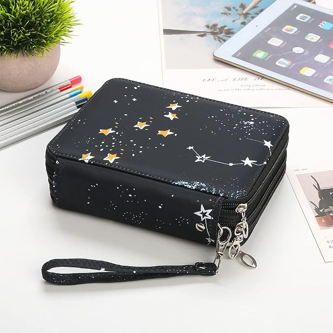 Portable Colored Pencil Case-72 Slots Colored Pencil Case Organizer with Zipper for Watercolor Pens, Pencil Case Organizer for Artist