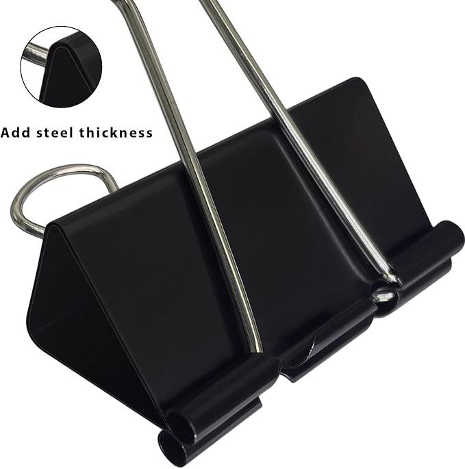 Binder Clips Assorted Sizes Paper Clamps, XLarge, Large, Medium, Small, Mini, 100Count Black Paper Clips Office File Supplies, Meet a Variety of use Scenarios