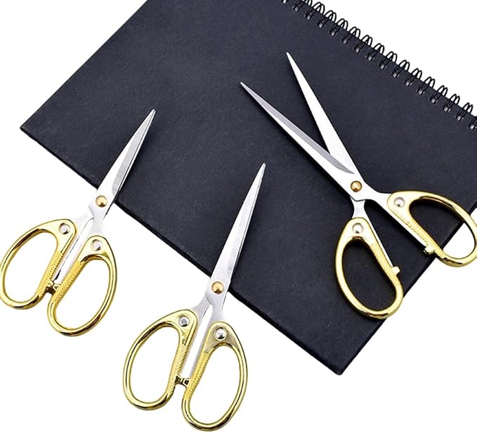 4.5" All Stainless Steel Office Scissors,Ultra Sharp Blade Shears,Sturdy Sharp Scissor for Office Home School Sewing Fabric Craft Paper Multipurpose Scissors Gold