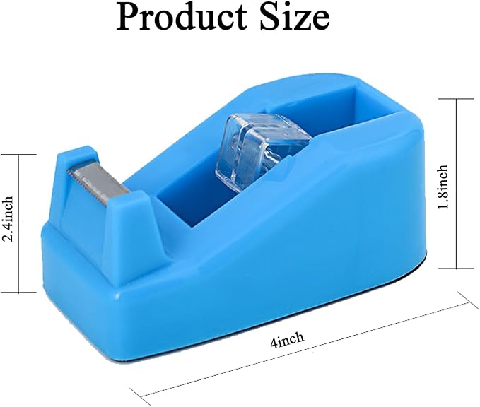 Desktop Tape Dispenser Heavy Duty Desk Accessories Floral Office Tape Dispensers, Weighted Non-Skid Base, Green