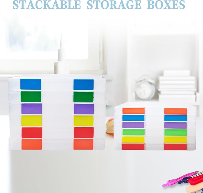 12 Pcs Clear A4 A5 File Box Document Plastic Storage Box with 48 Labels File Holder Organizer Paper Plastic Case Magazine Protector with Buckle Office School Supplies