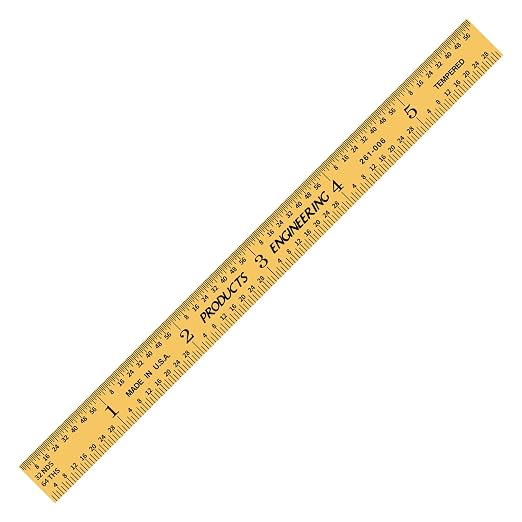 PEC Tools Flexible 6 in Rule, Titanium Nitride Coating, Markings of 1/32", 1/64", 0.5mm and 1mm, Suitable for Engineers and Technicians Working Between Imperial and Metric Systems, Made in USA