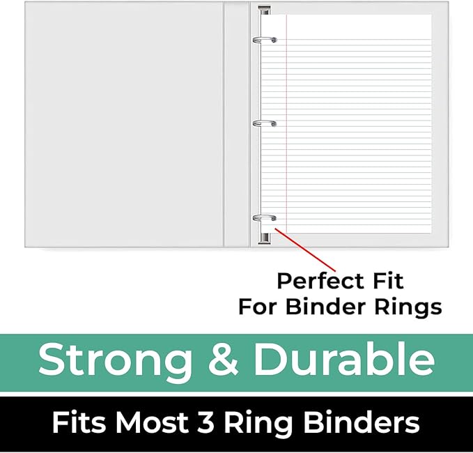 Rosmonde 900 Sheets Loose Leaf Paper, 6 Pack, College Ruled Filler Paper | Bulk Office Filler Paper, 8" x 10.5", 3 Hole Punched, 150 Sheets/Pack, College Ruled Notebook Paper for Binder, White