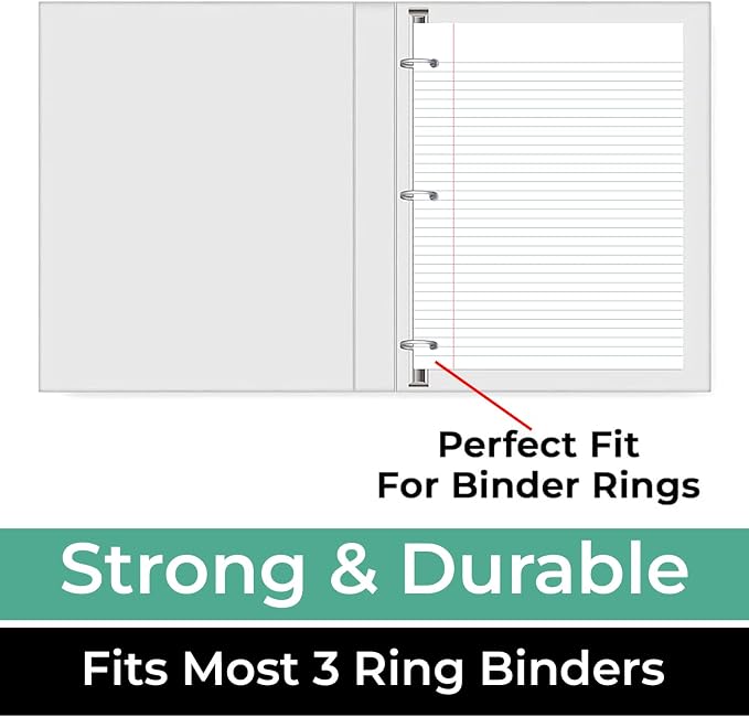 Rosmonde 6 Pack Loose Leaf Paper, 900 Sheets, College Ruled Filler Paper | Bulk Office Filler Paper, 8" x 10.5", 3 Hole Punched, 150 Sheets/Pack, College Ruled Notebook Paper for Binder, White