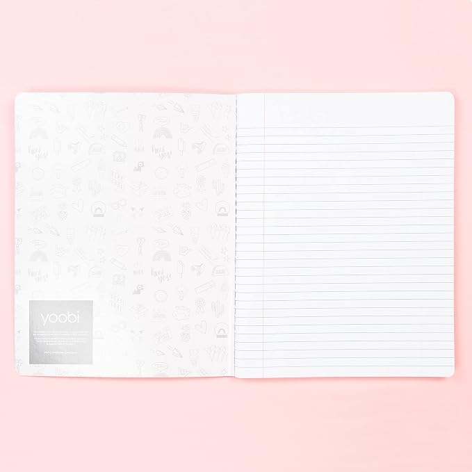 Yoobi | Pandacorn Composition Book | 100 Wide Ruled Sheets with a Sewn Binding – Adorable Gift | FSC Certified Paper | Paper Size 7.5” x 9.75”