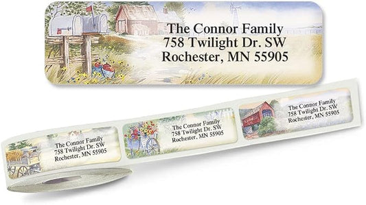 Colorful Images Rolled Return Address Labels | American Countryside, 250 Count, Self-Adhesive With Dispenser, Customize with Name & Shipping Address