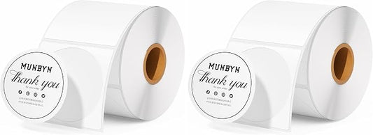 MUNBYN 2 Inch Circle Thermal Sticker Labels, Self-Adhesive Round Direct Thermal Labels for Business, 750 Sheets/1 Roll (Pack of 2)