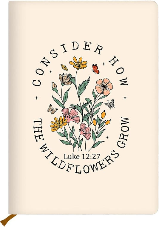 Beige Christian Hard Shell Journal Notebook 200 Sheets (5.8 x 8.3) | Bible Verse Gifts for Women, College Ruled Notebook, Inspirational Notebooks, Journals for Writing Planner Note Taking