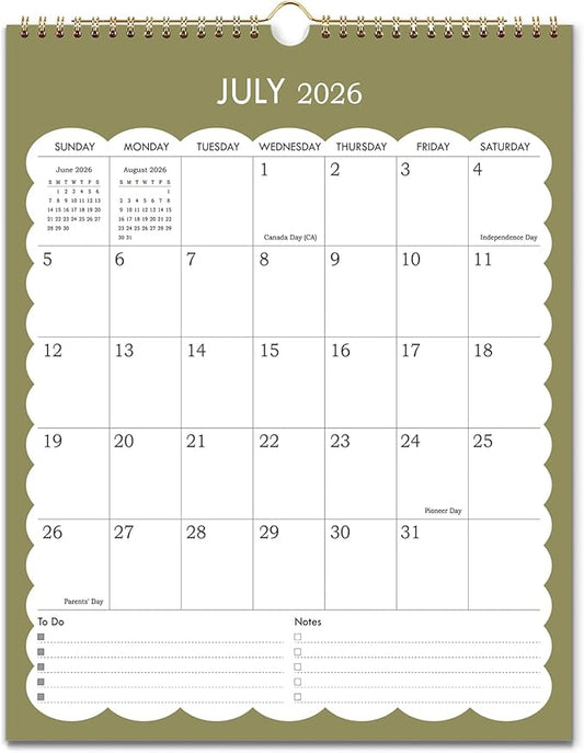 2026-2027 Wall Calendar - 2026-2027 Vertical Calendar Runs from Jul 2026 - Dec 2027, 11.5" x 14.5", Strong Twin-Wire Binding, Thick Paper, Hanging Calenar for Office, School, Home