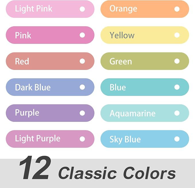 HANKU Pastel Highlighters 12 Pack, Dual Tip No Bleed Bible Highlighters Assorted Colors, Pastel Highlighter Markers for Bible Study Journaling Back to School Office Supplies