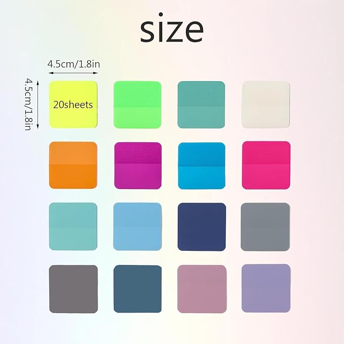 320PCS Transparent Sticky Notes, Colored Clear Sticky Note | Waterproof, Translucent Color Memo Pad, Adhesive Memo Pads, Colorful